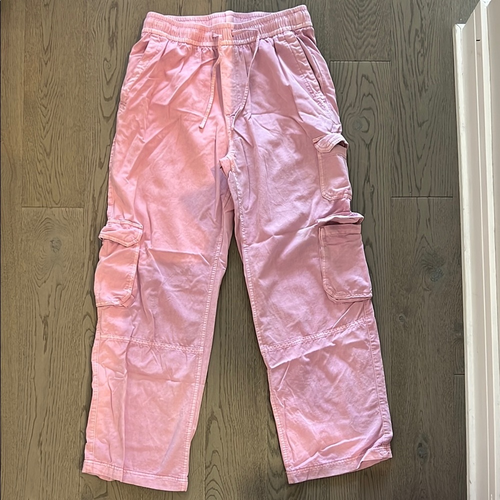 Old Navy Pink Cargo Pants Mid Rise Wide Leg - Small
